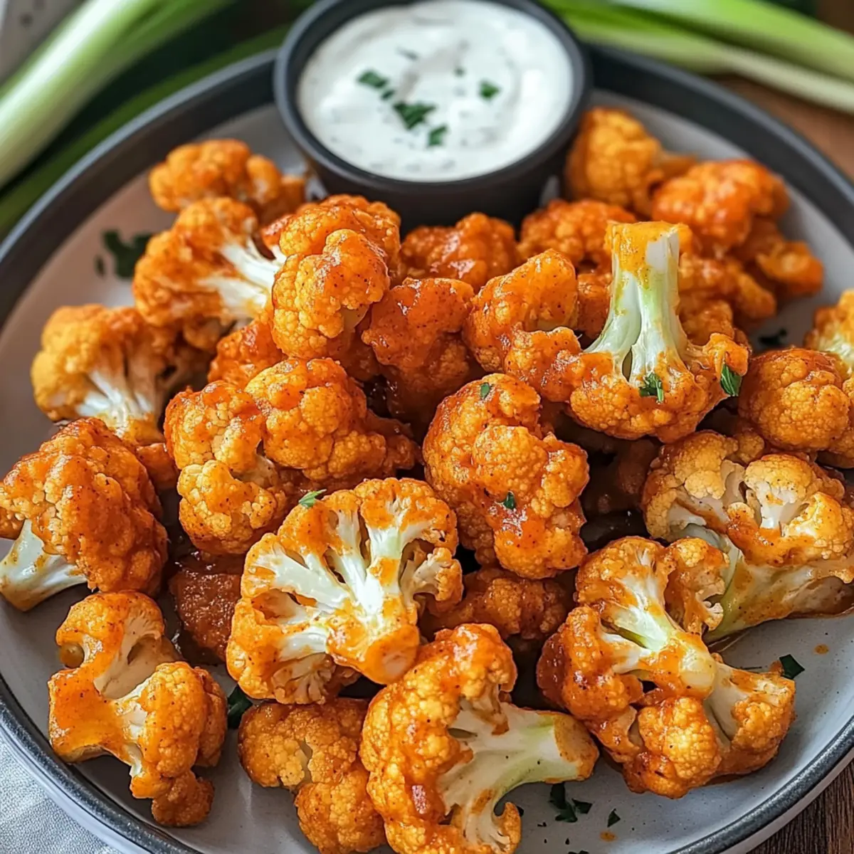 Buffalo-Blumenkohl Heißluftfritteuse Rezept einfach zubereiten